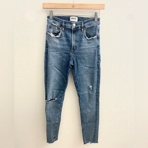 AGOLDE Sophie High Rise Distressed Blue Skinny Jeans